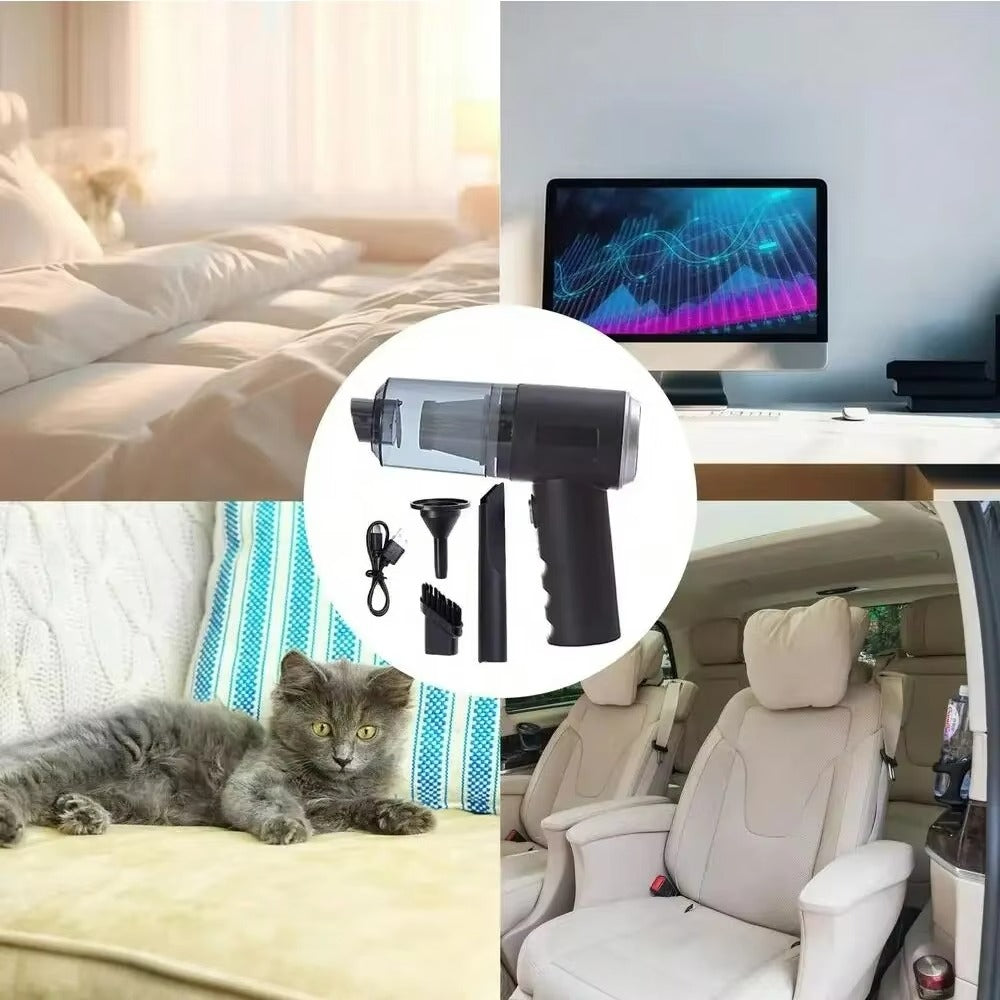 3-in-1 Rechargeable Car Vacuum Cleaner – Blower & Balloon Pump | Portable & Powerful