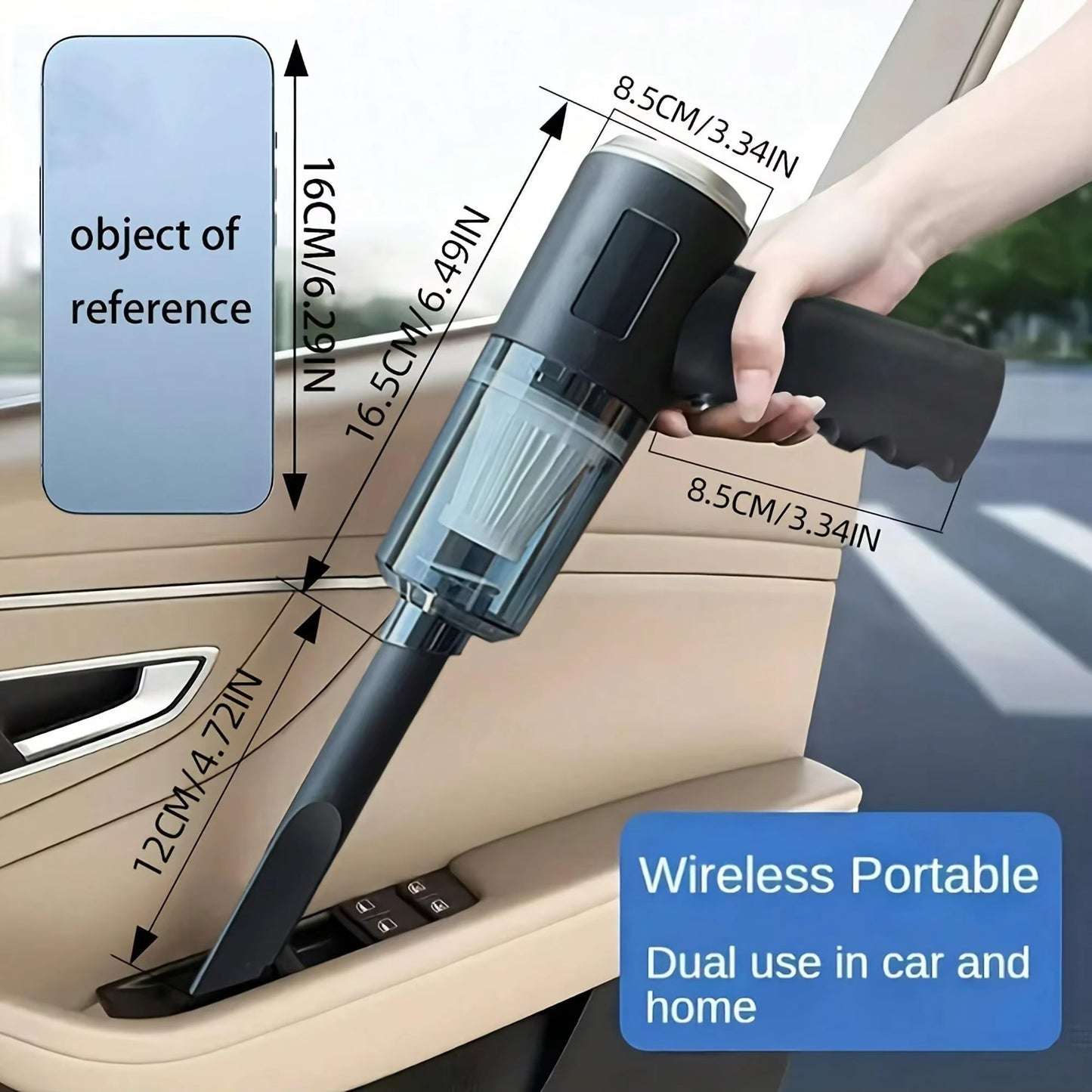 3-in-1 Rechargeable Car Vacuum Cleaner – Blower & Balloon Pump | Portable & Powerful
