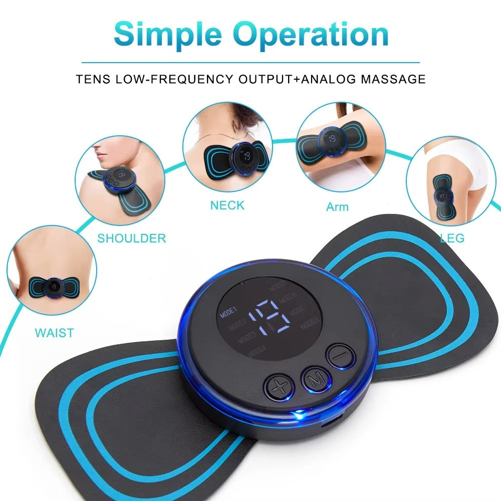 EMS Butterfly Neck & Body Massager – Portable Relief for Pain & Fatigue